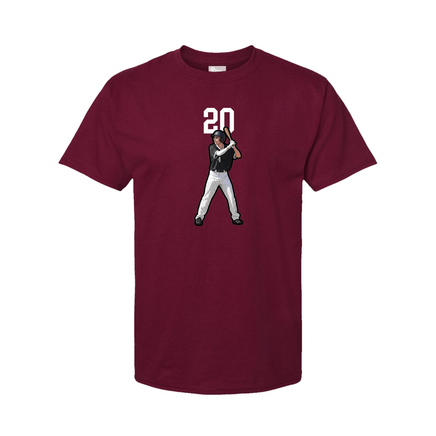 Youth Tee — Number Top in Cardinal