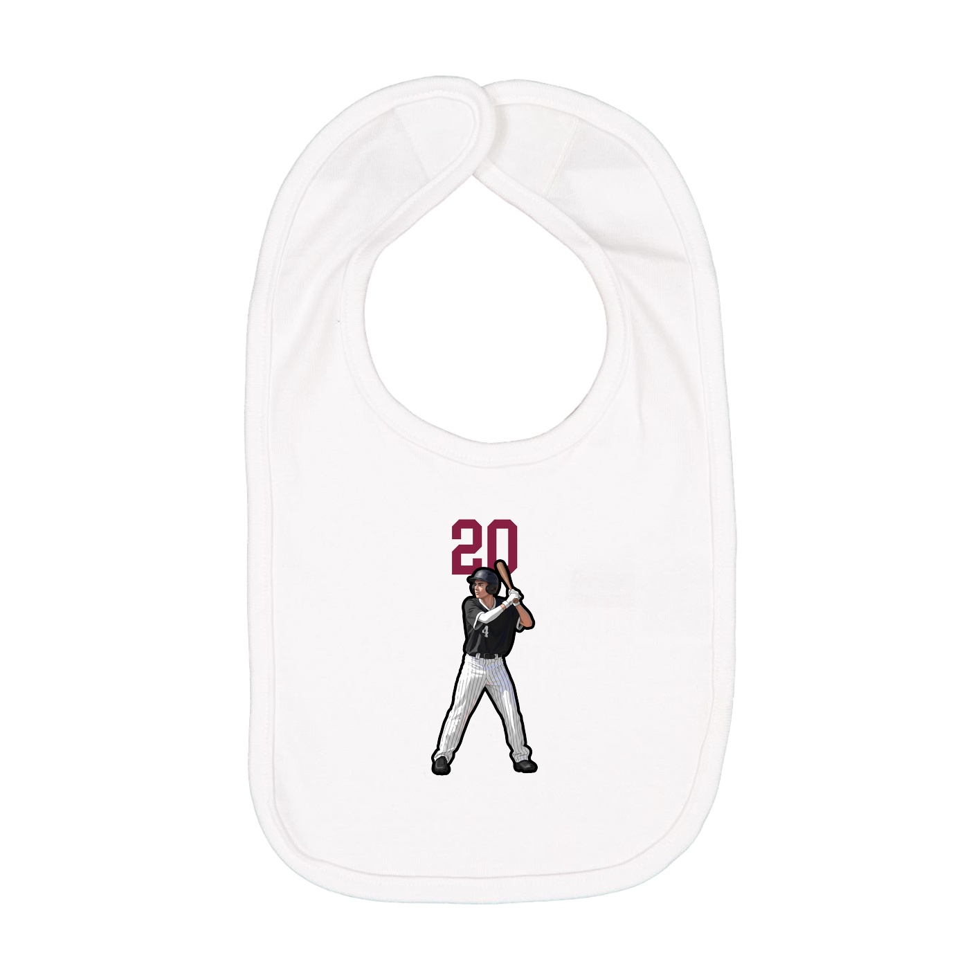 Infant Bib — Number Top in White