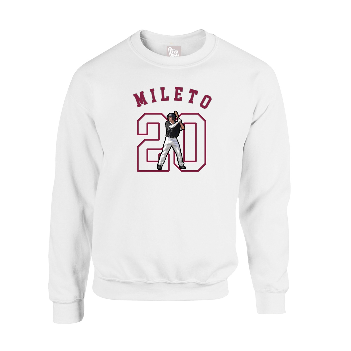 Fleece Crew — Shirsey Arch in White