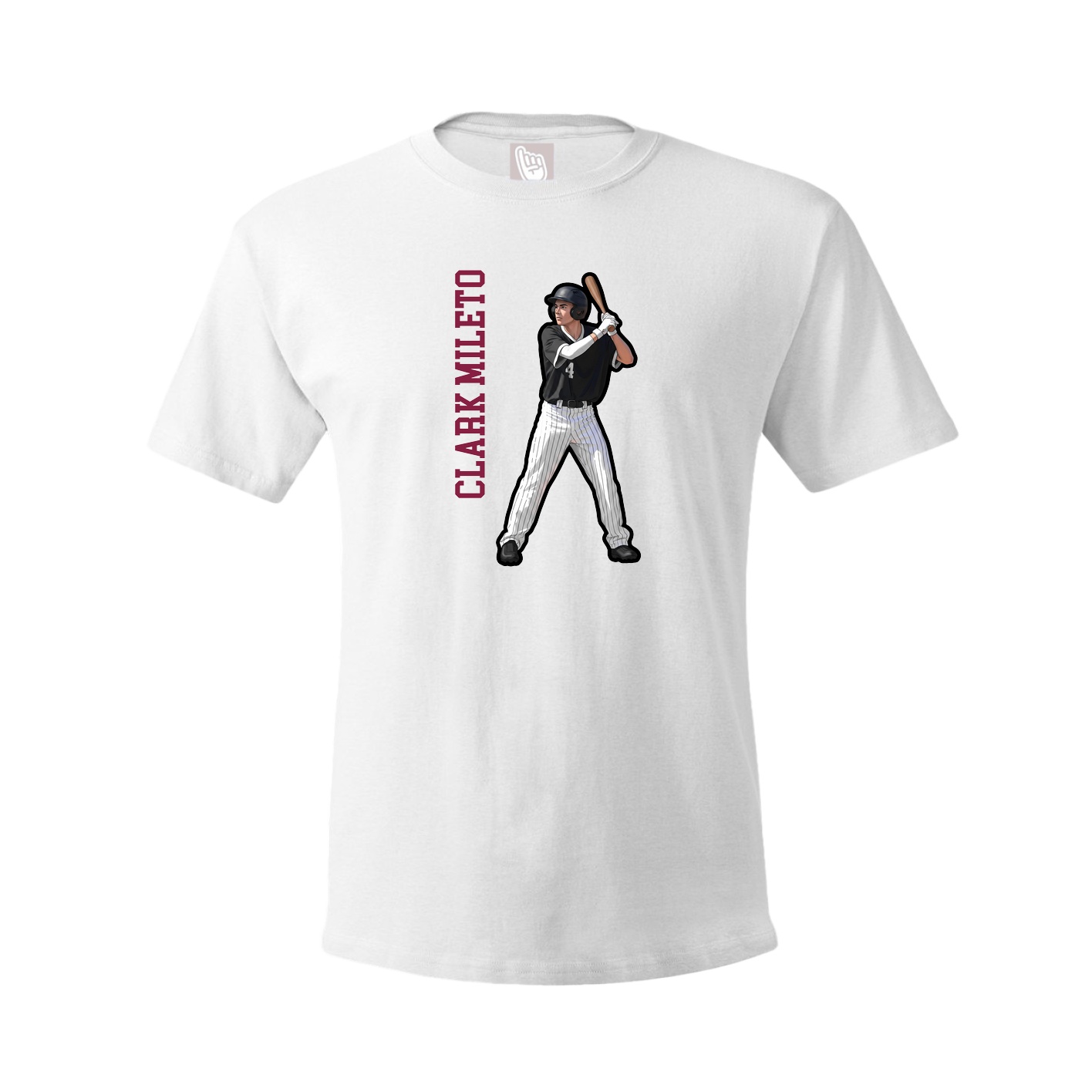 Tee — Name Vertical in White