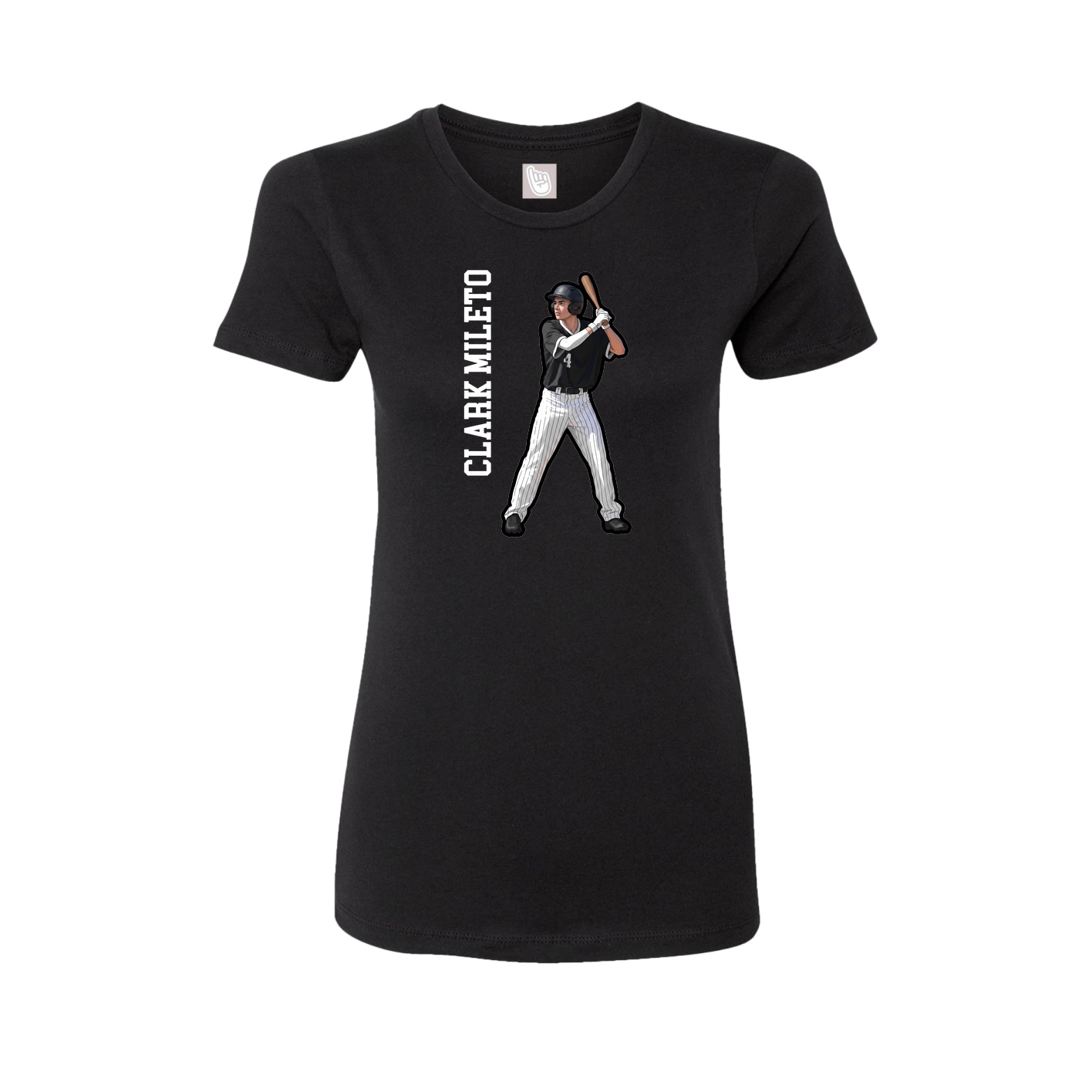 Fitted Women's Tee — Name Vertical in Black
