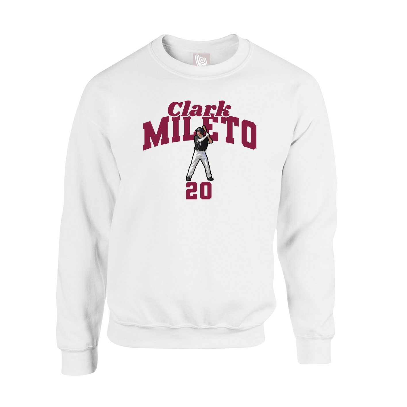 Fleece Crew — Signature Arch in White