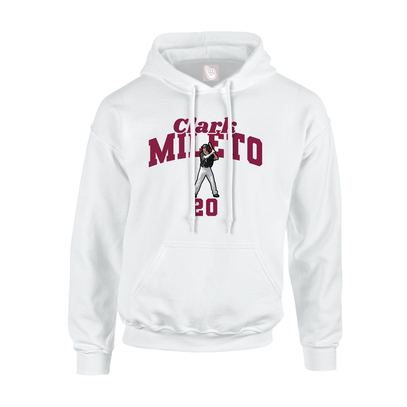 Youth Hoodie — Signature Arch in White