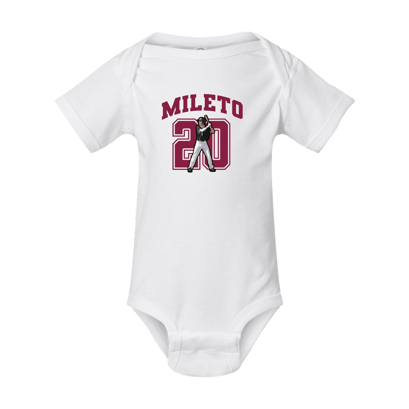Baby Onesie — Number in White