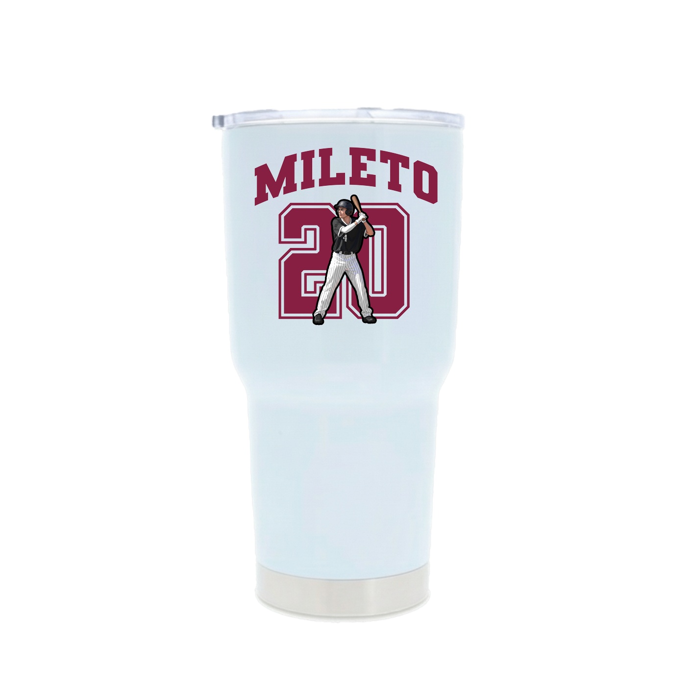 30oz Stainless Steel Tumbler — Number in White