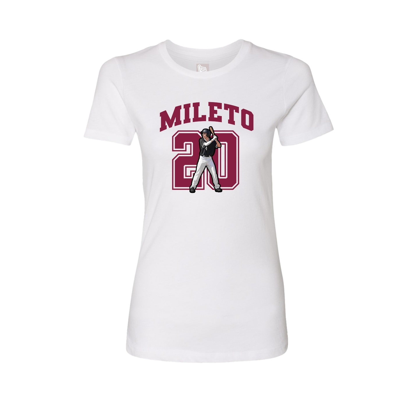 Fitted Women's Tee — Number in White
