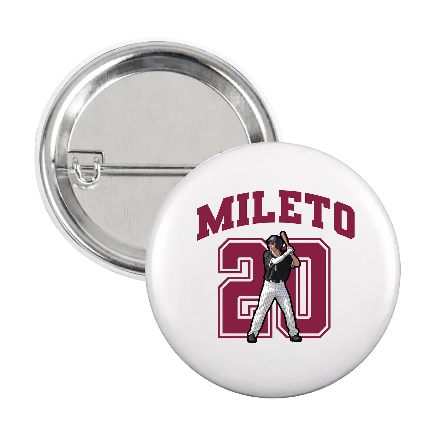 Game Day Button — Number in White