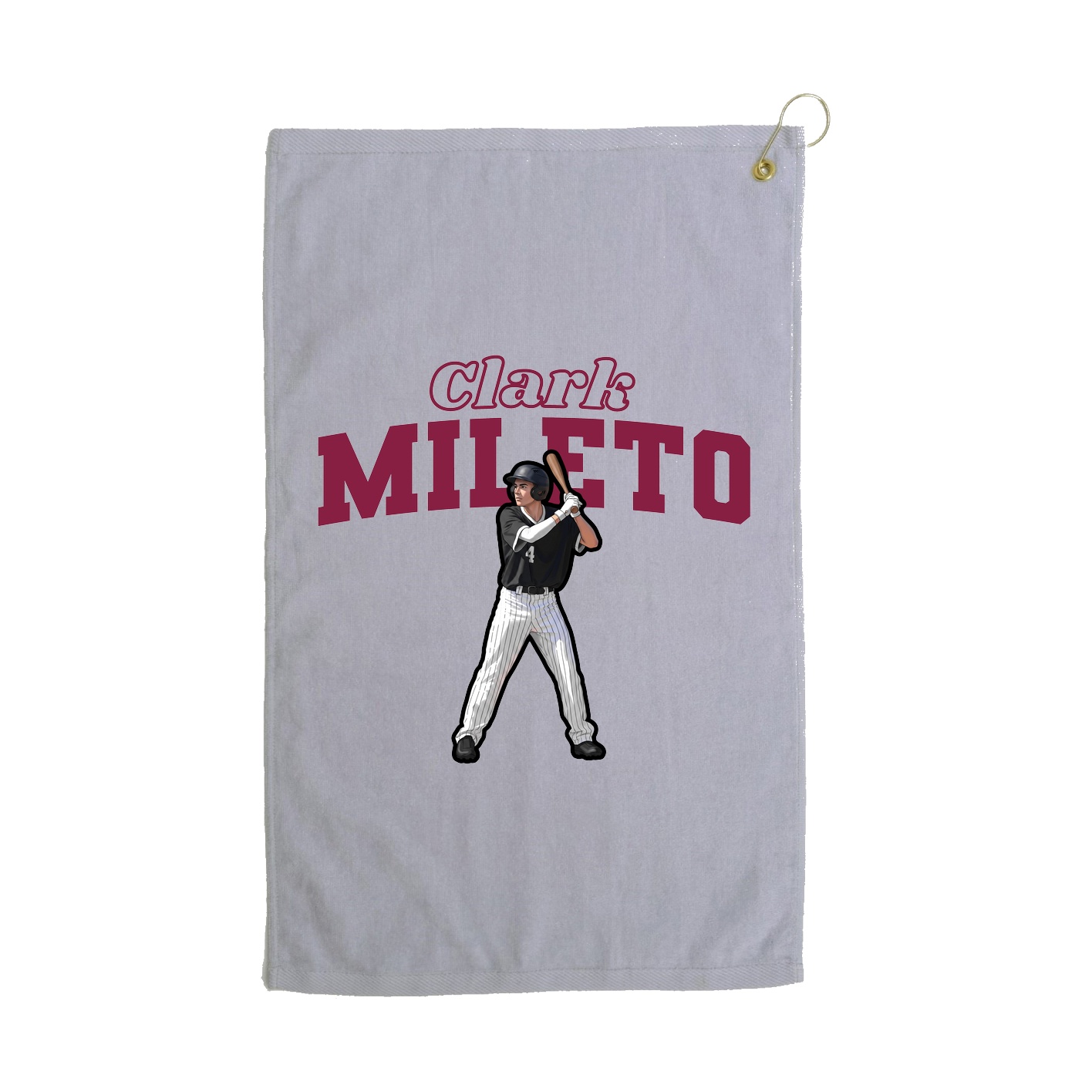 Golf Towel — Name Arch in Grey