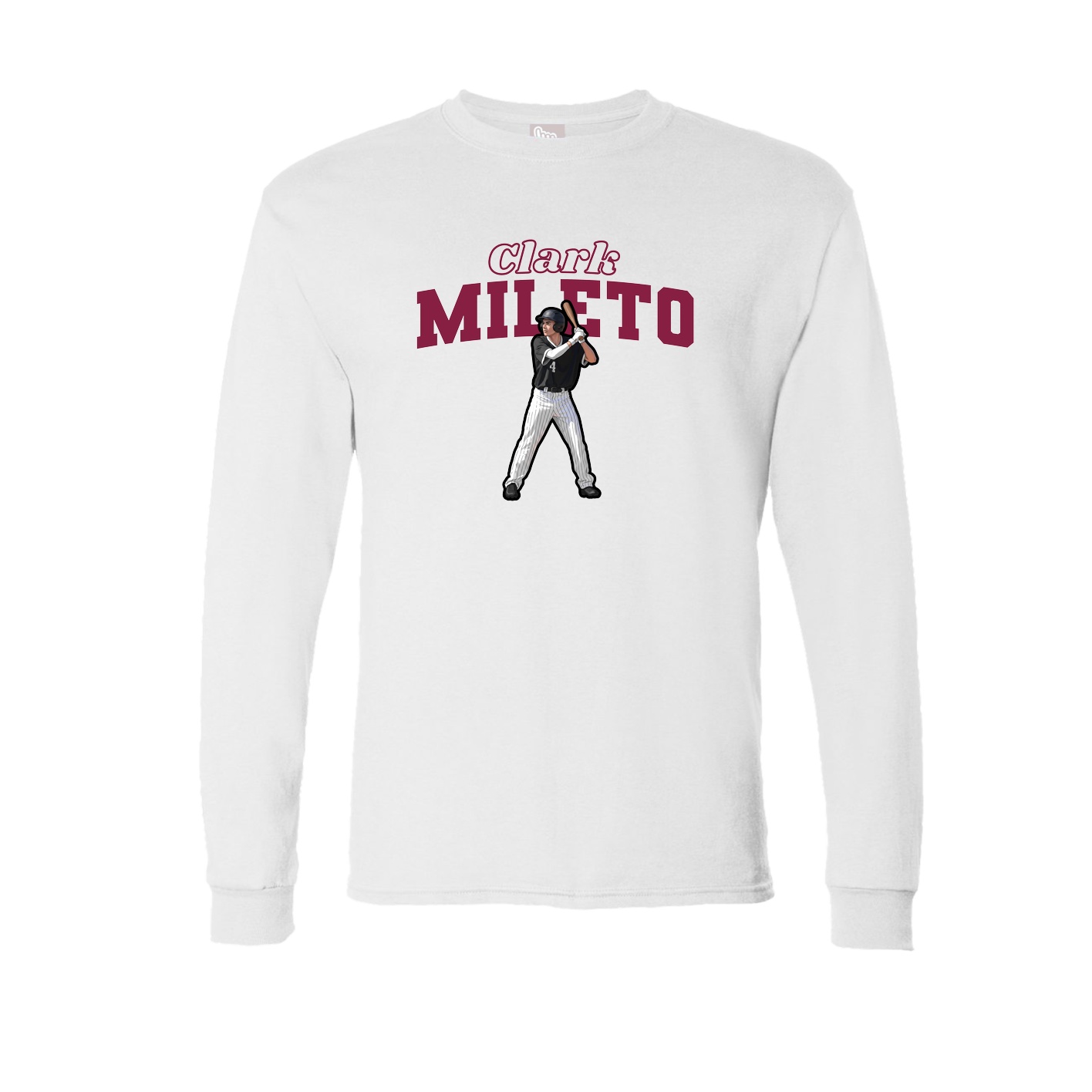 Long Sleeve Tee — Name Arch in White