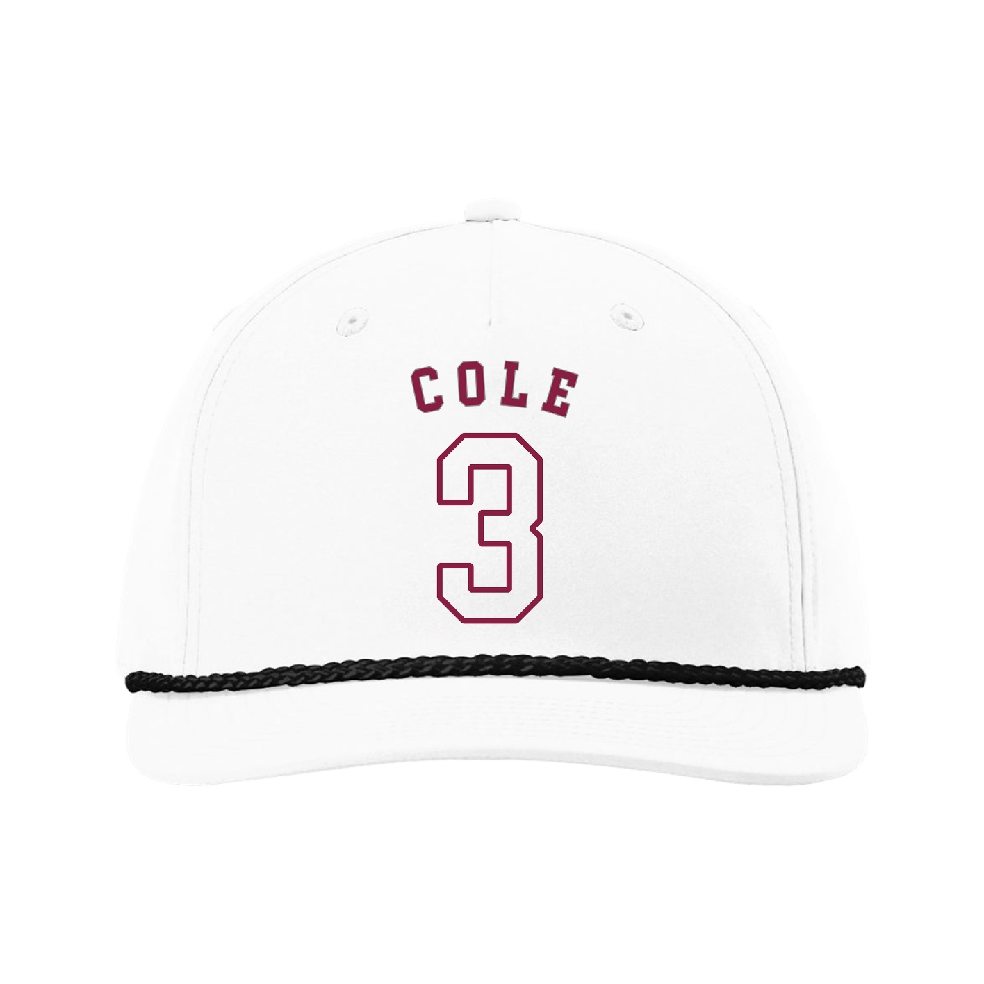 Five-Panel Classic Rope Cap — Shirsey Arch in White