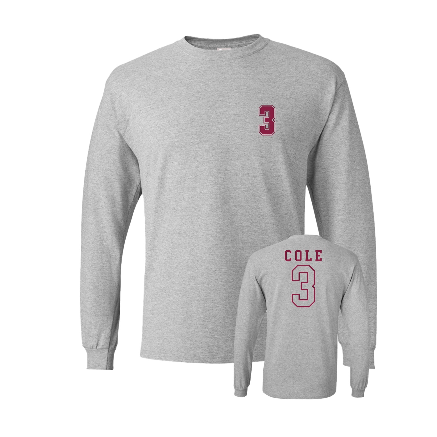 Long Sleeve Tee — Chest Back in Grey