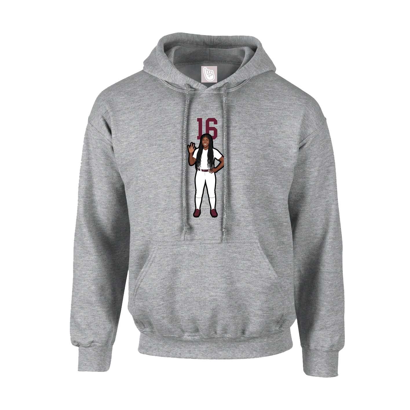 Hoodie — Number Top in Grey