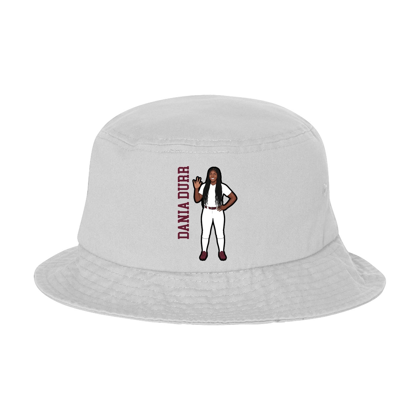 Bucket Cap — Name Vertical in White