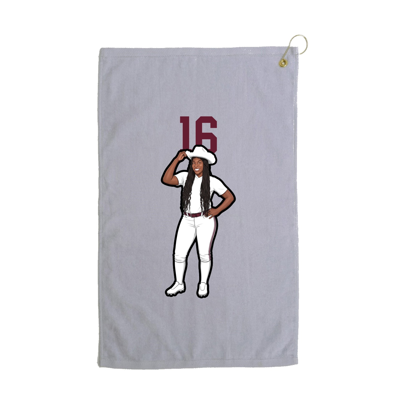 Golf Towel — Number Top in Grey