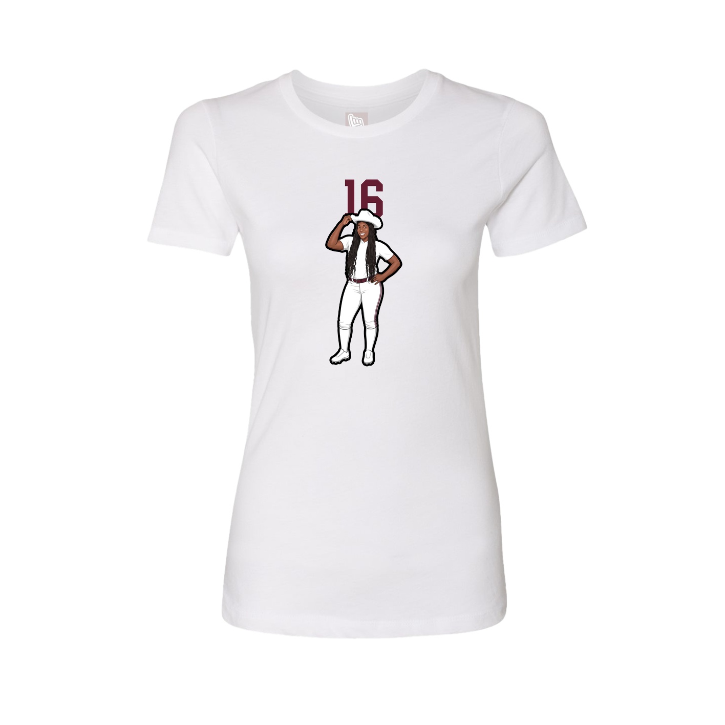 Womens Tee — Number Top in White