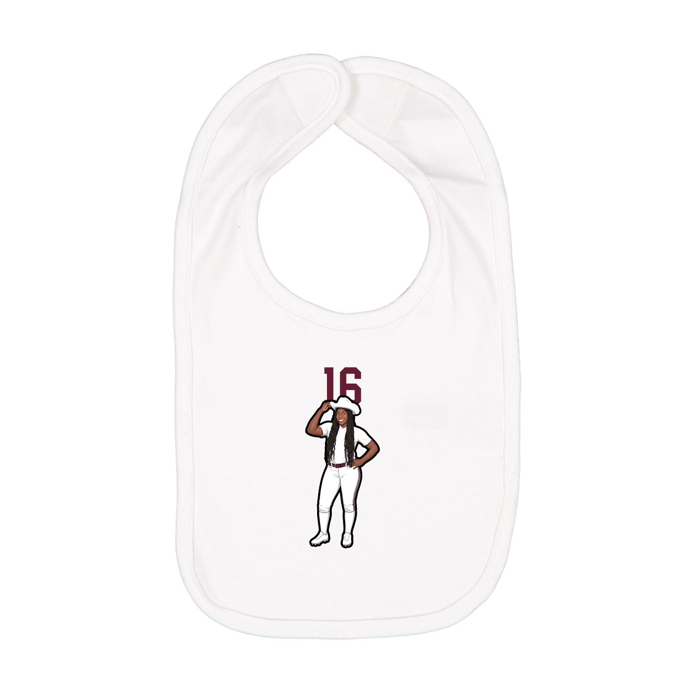 Infant Bib — Number Top in White