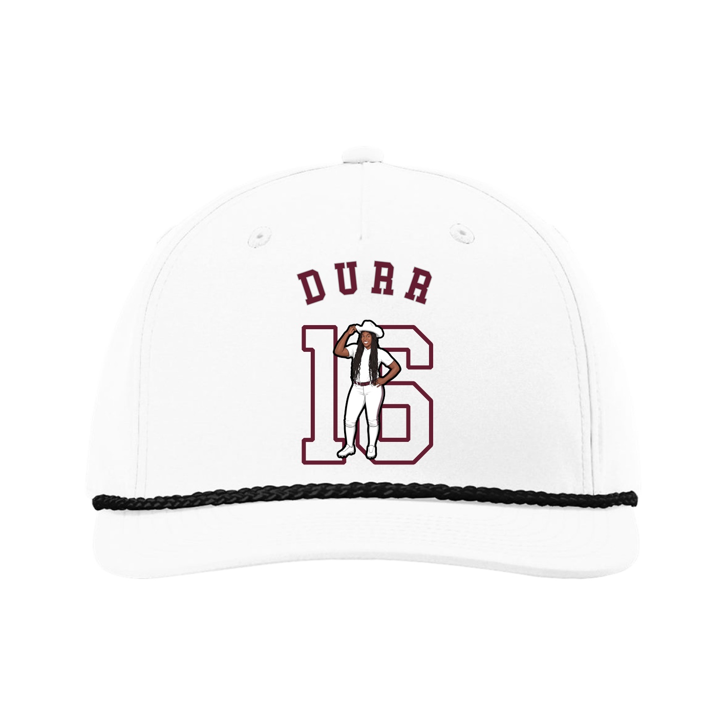Five-Panel Classic Rope Cap — Shirsey Arch in White