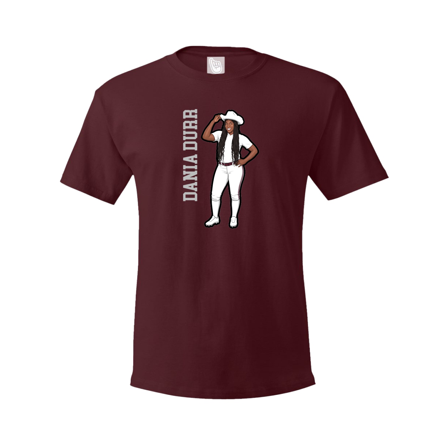 Youth Tee — Name Vertical in Maroon