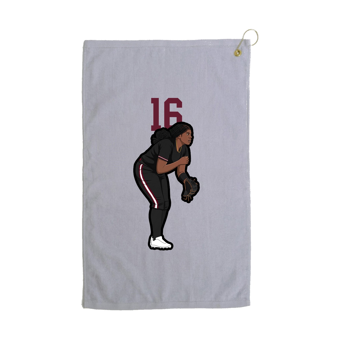 Golf Towel — Number Top in Grey