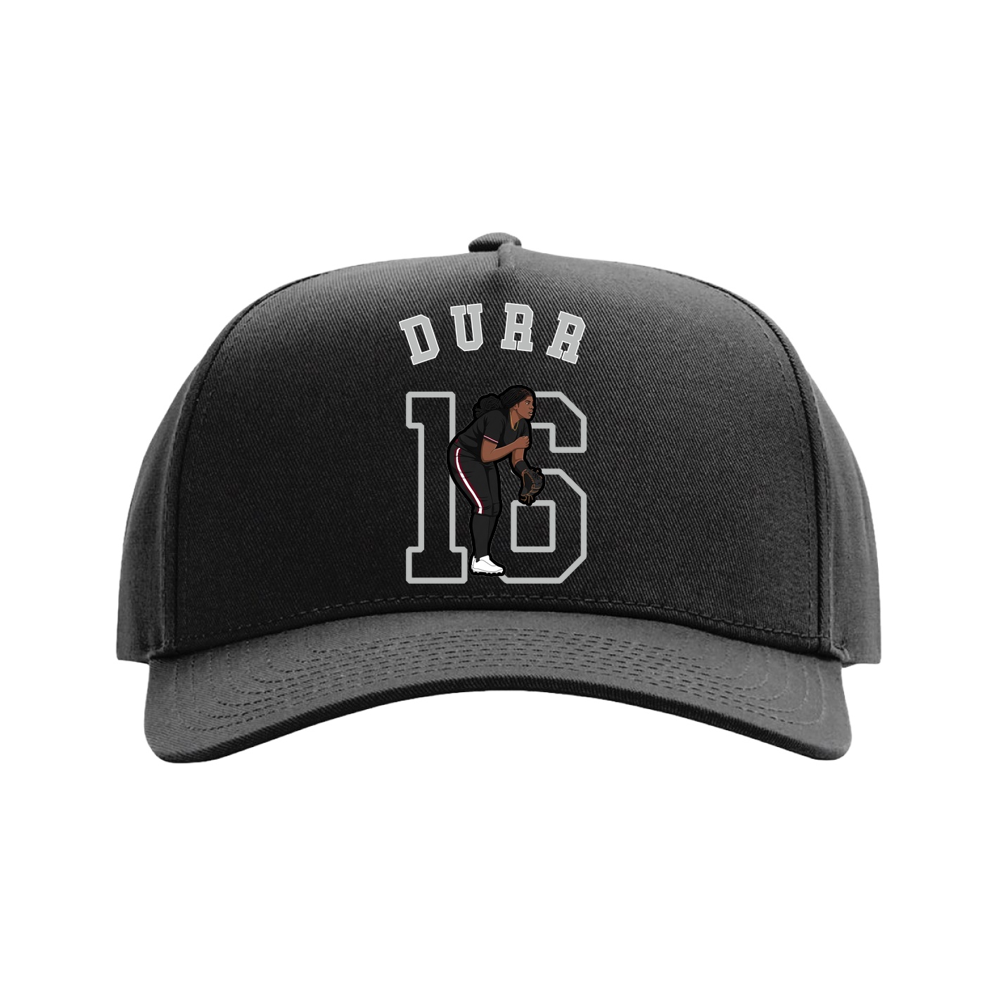 Full Fabric Five-Panel Champ Cap — Shirsey Arch in Black