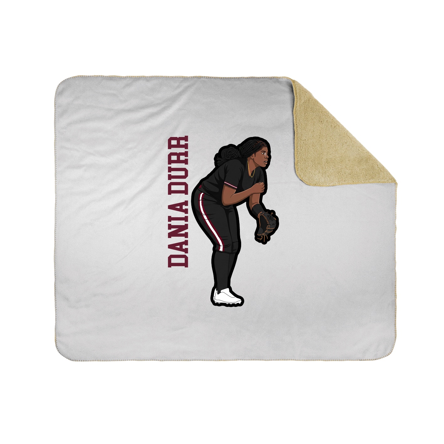 Throw Blanket — Name Vertical in White