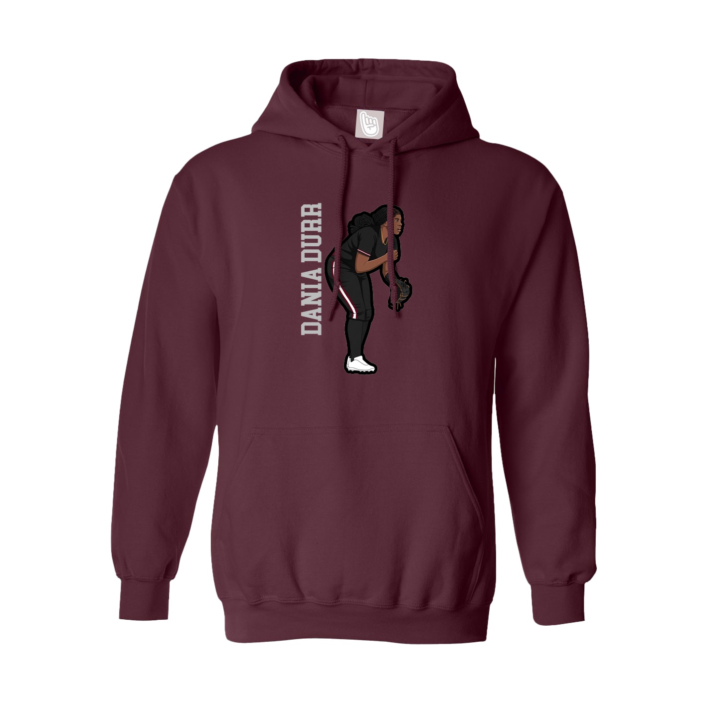 Hoodie — Name Vertical in Maroon