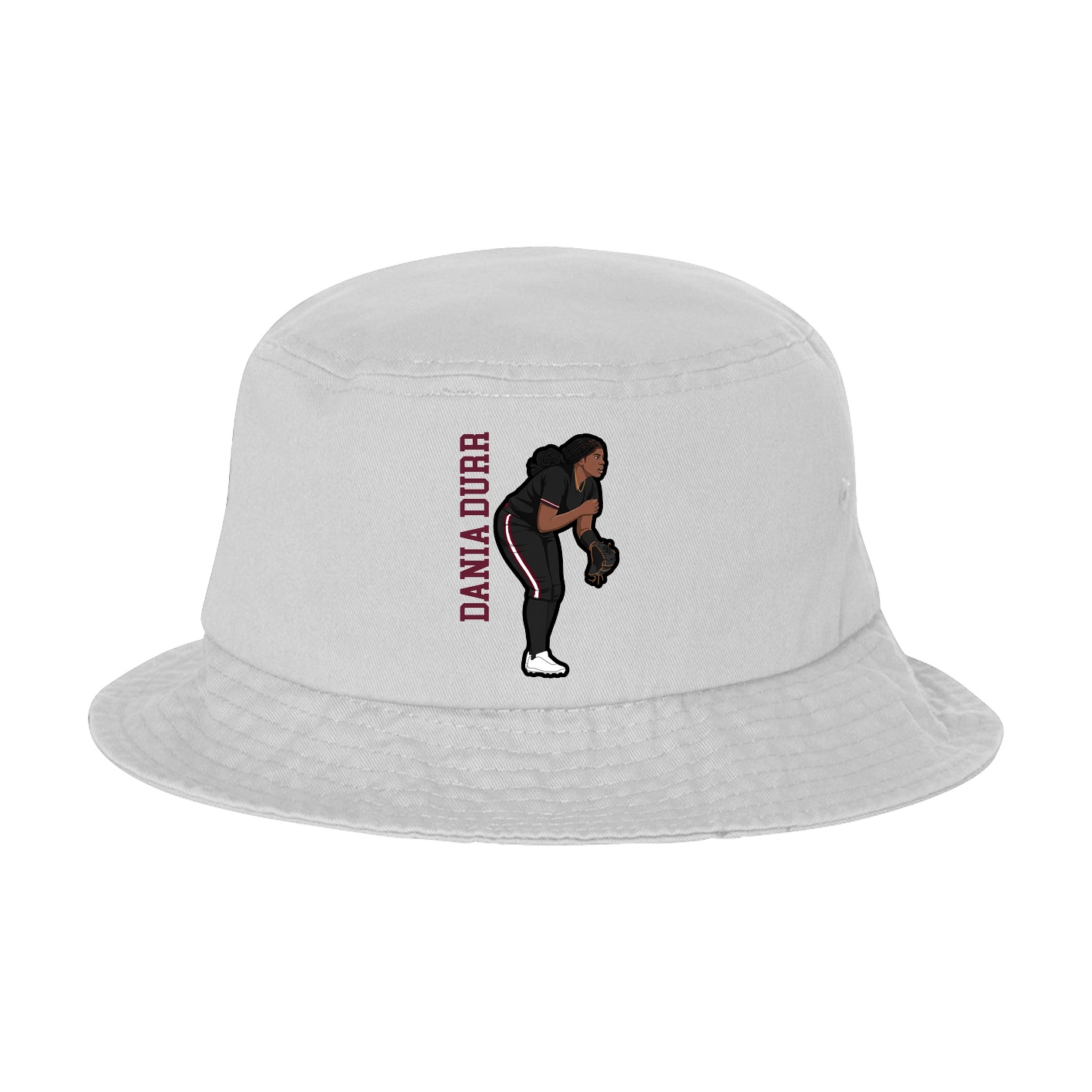 Bucket Cap — Name Vertical in White