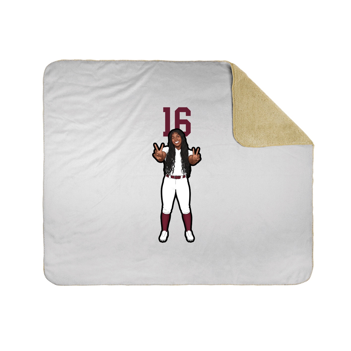 Throw Blanket — Number Top in White