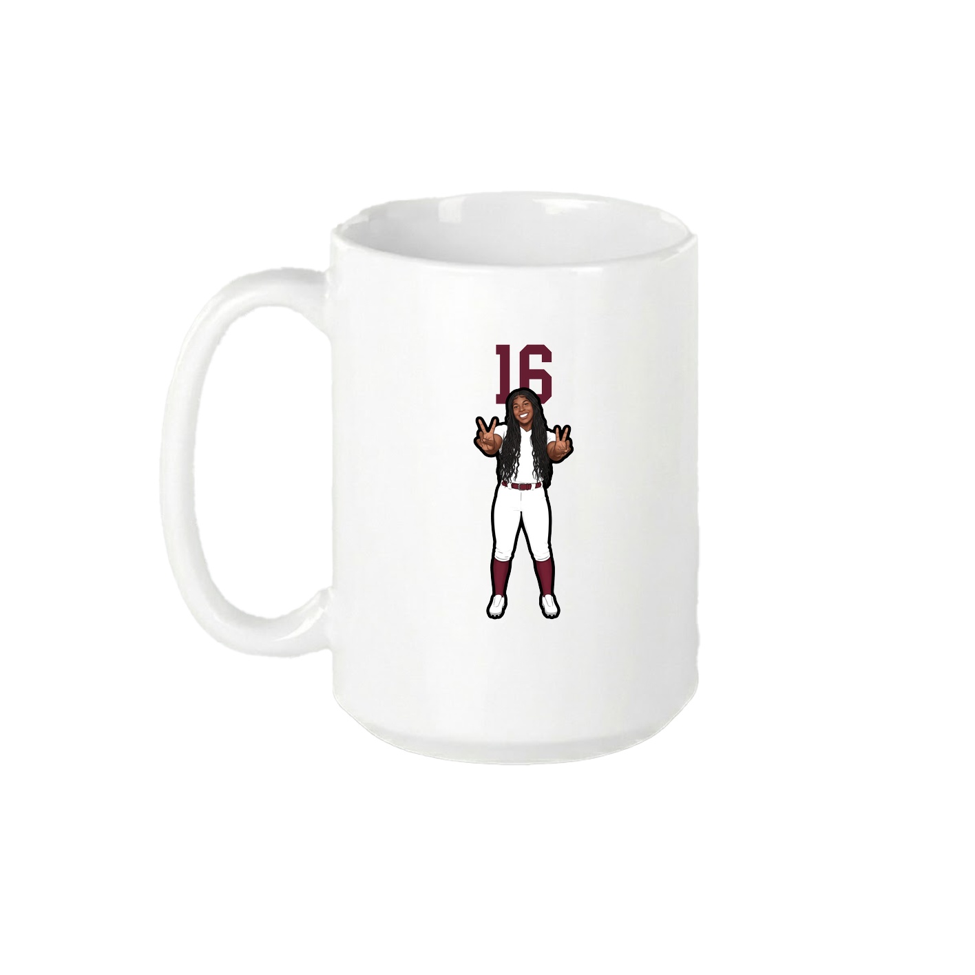 15oz Coffee Mug — Number Top in White