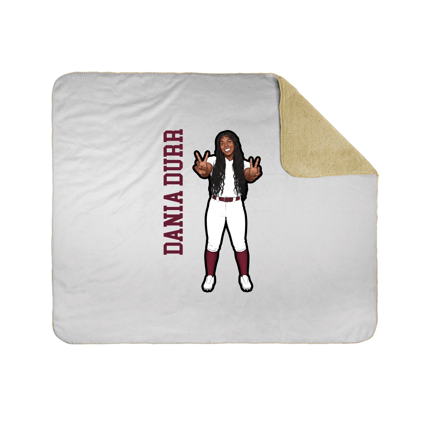 Throw Blanket — Name Vertical in White
