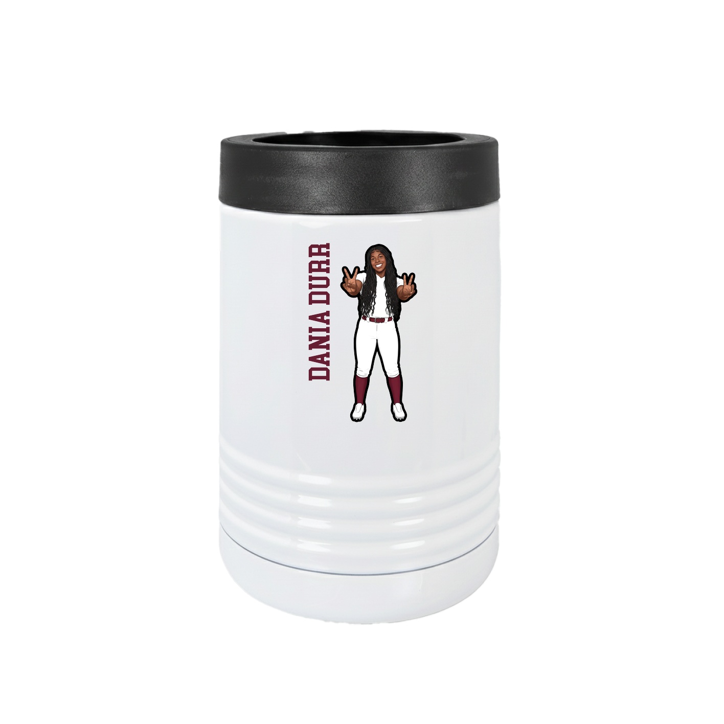 Beverage Holder — Name Vertical in White