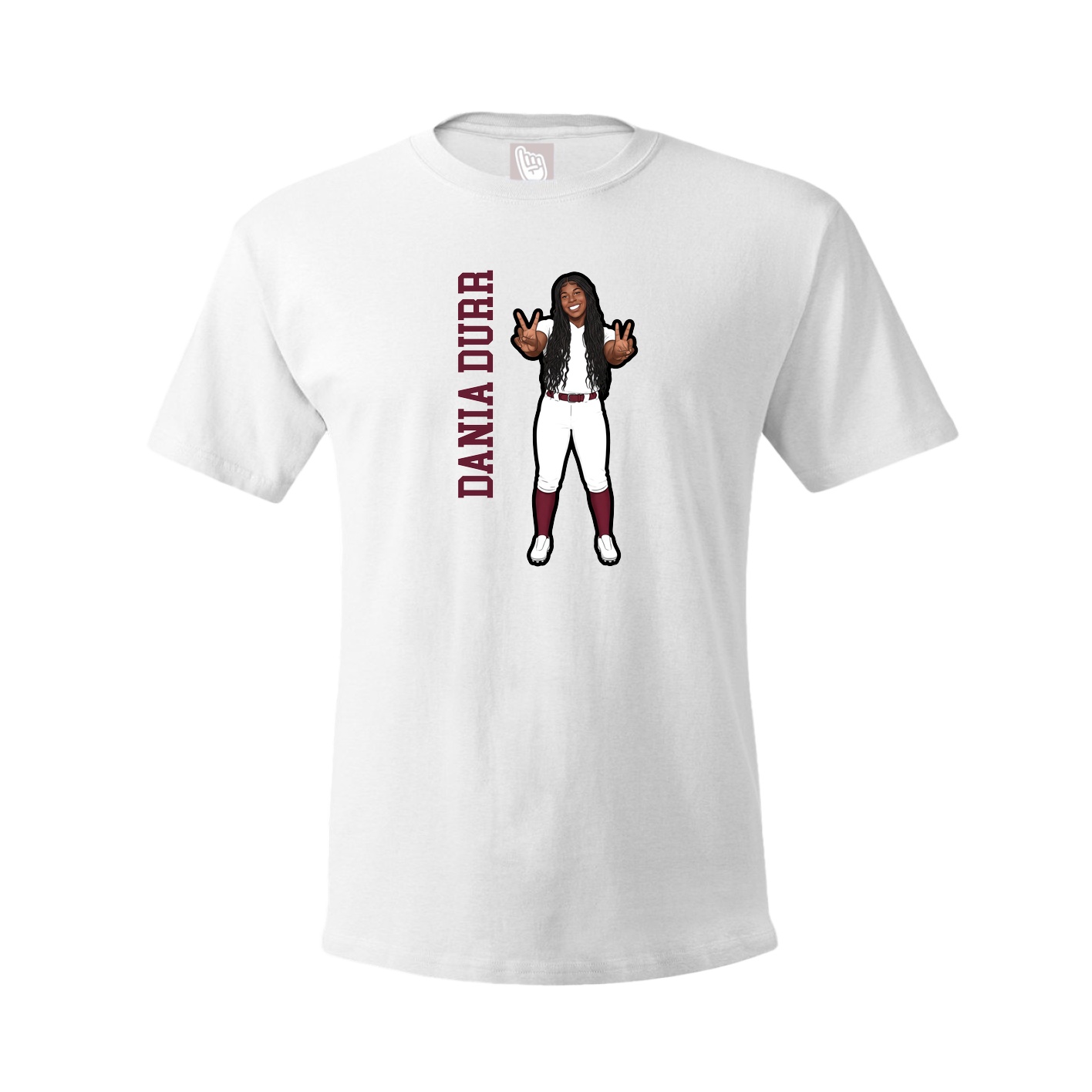Tee — Name Vertical in White