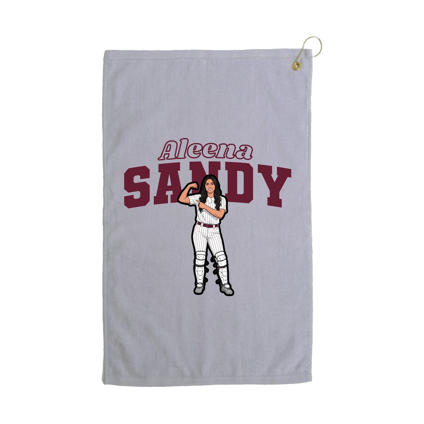 Golf Towel — Name Arch in Grey