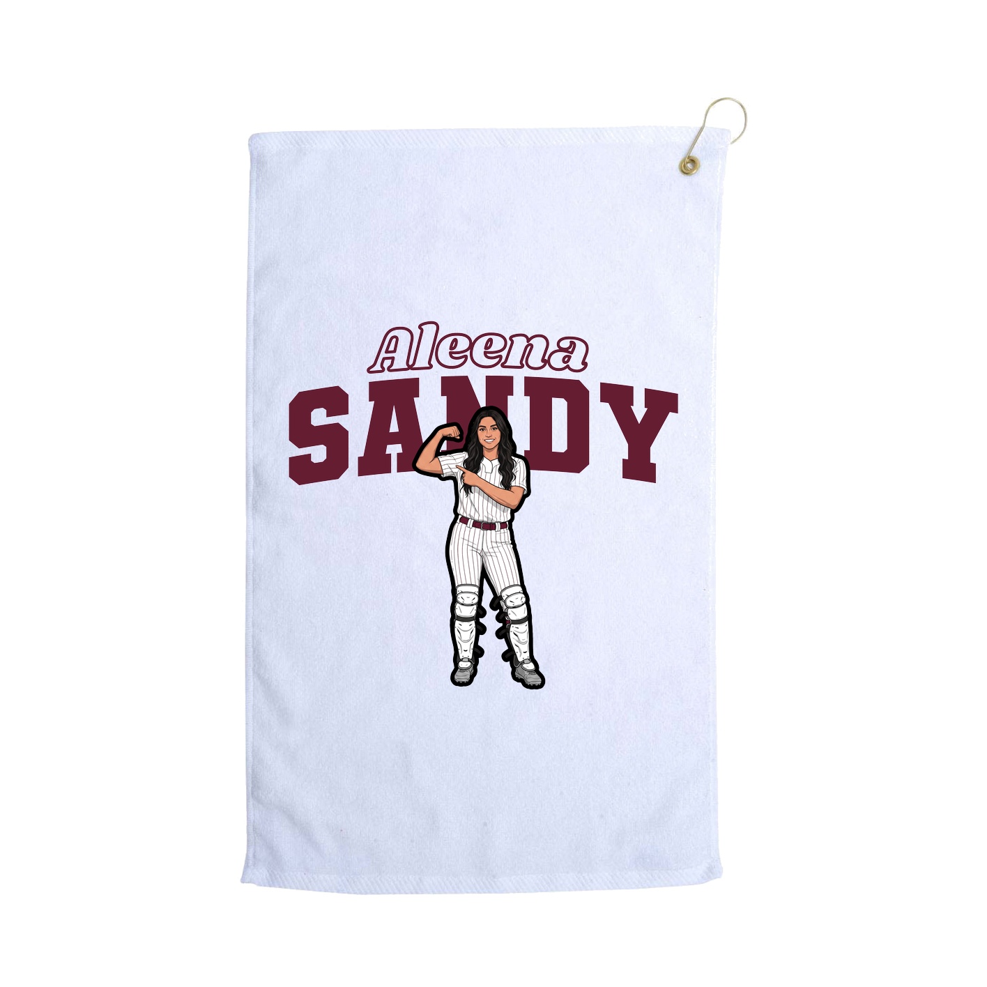 Golf Towel — Name Arch in White