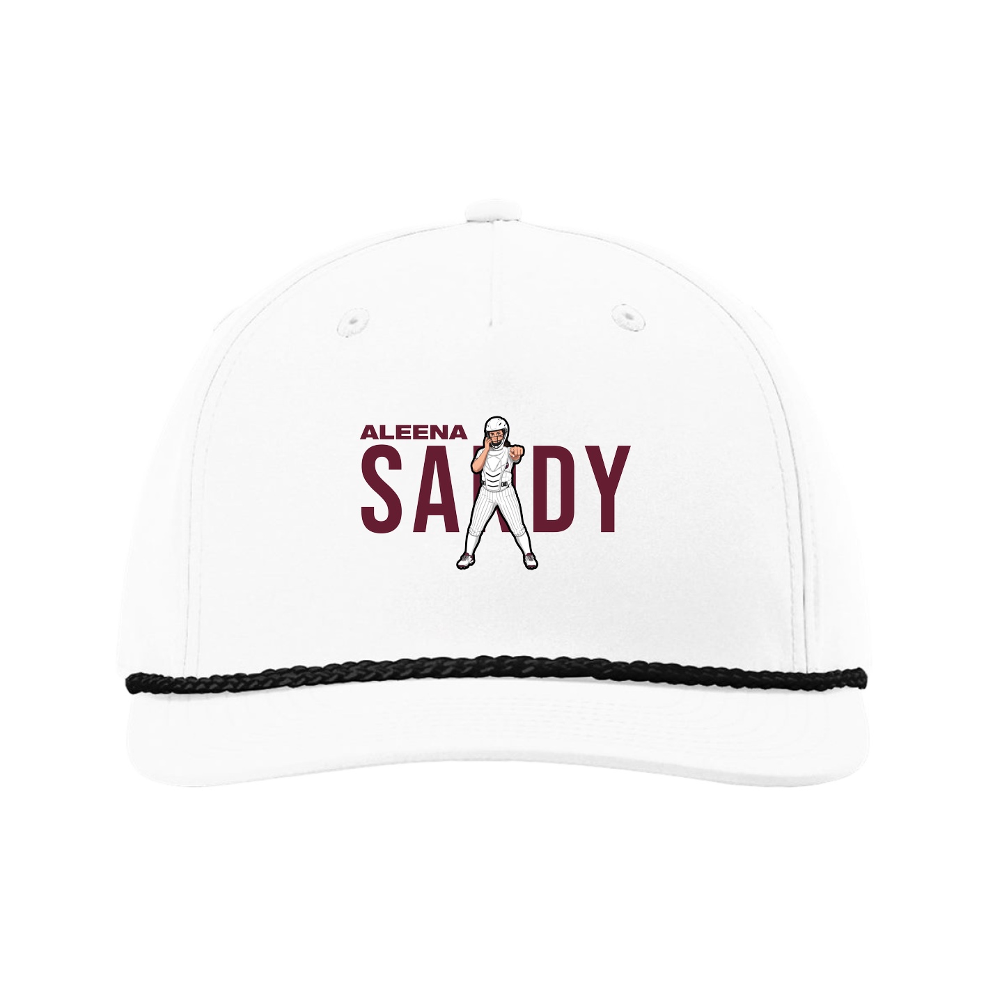 Five-Panel Classic Rope Cap — Player Name in White