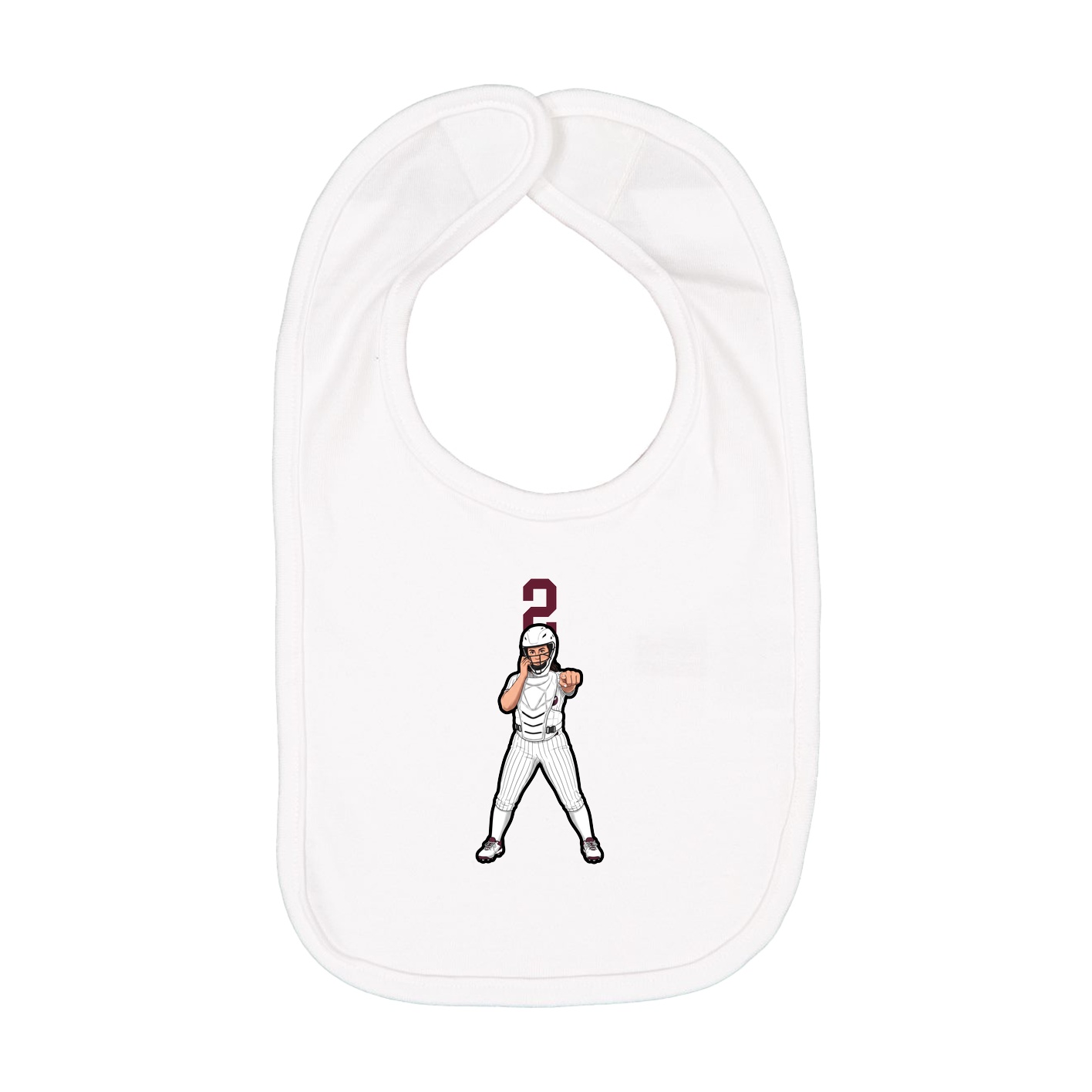 Infant Bib — Number Top in White