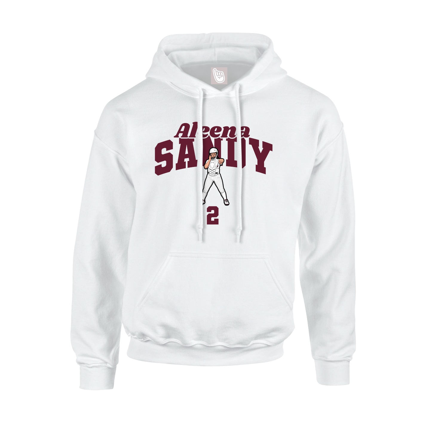 Youth Hoodie — Signature Arch in White