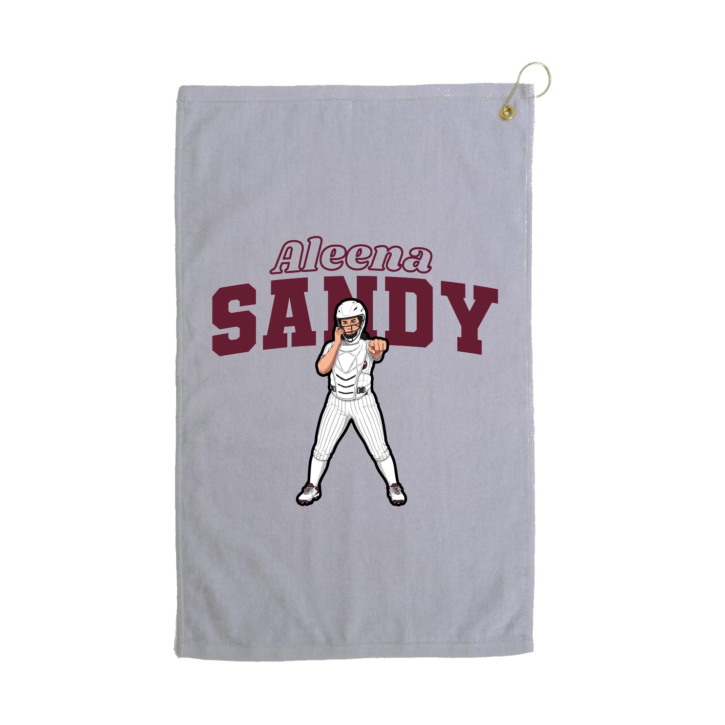 Golf Towel — Name Arch in Grey