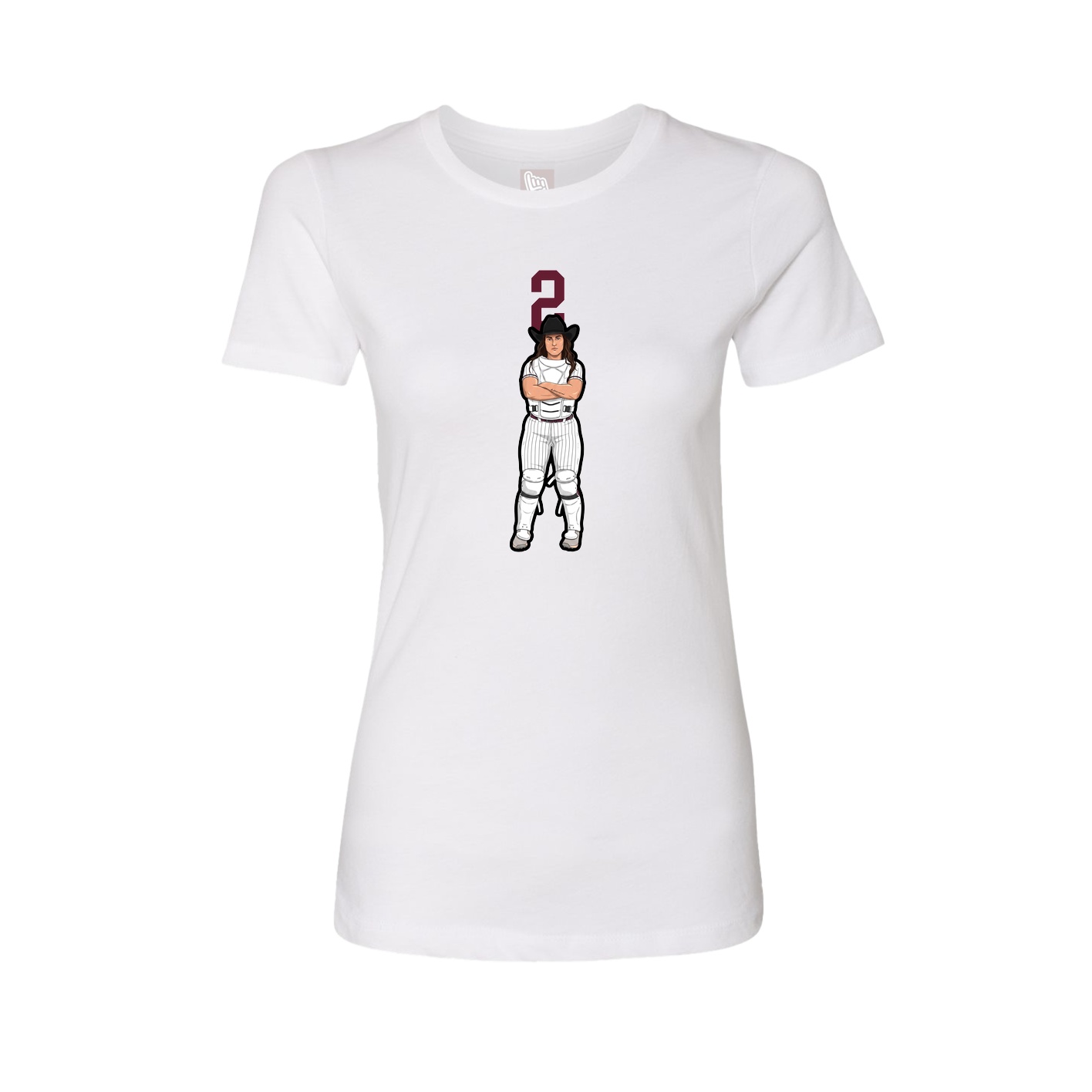 Womens Tee — Number Top in White