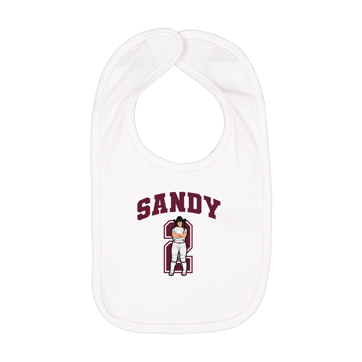 Infant Bib — Number in White