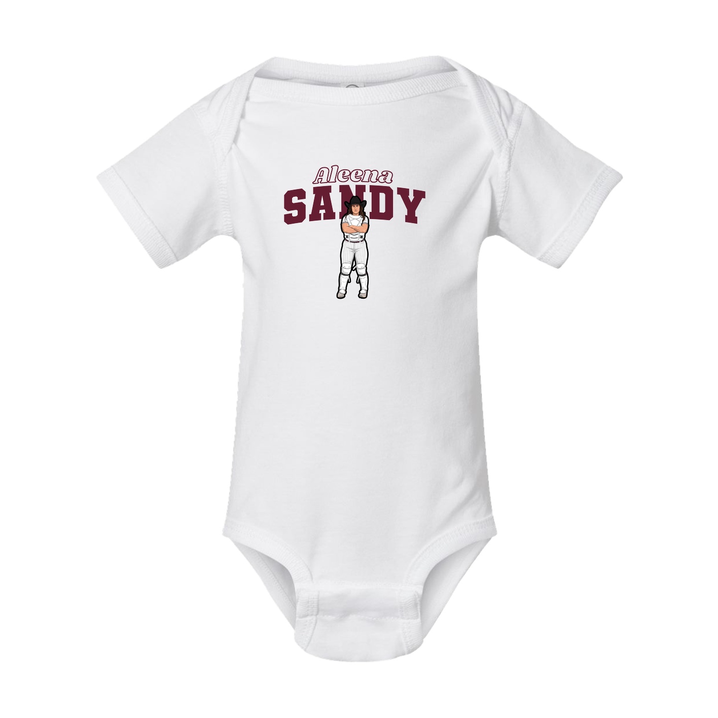 Baby Onesie — Name Arch in White