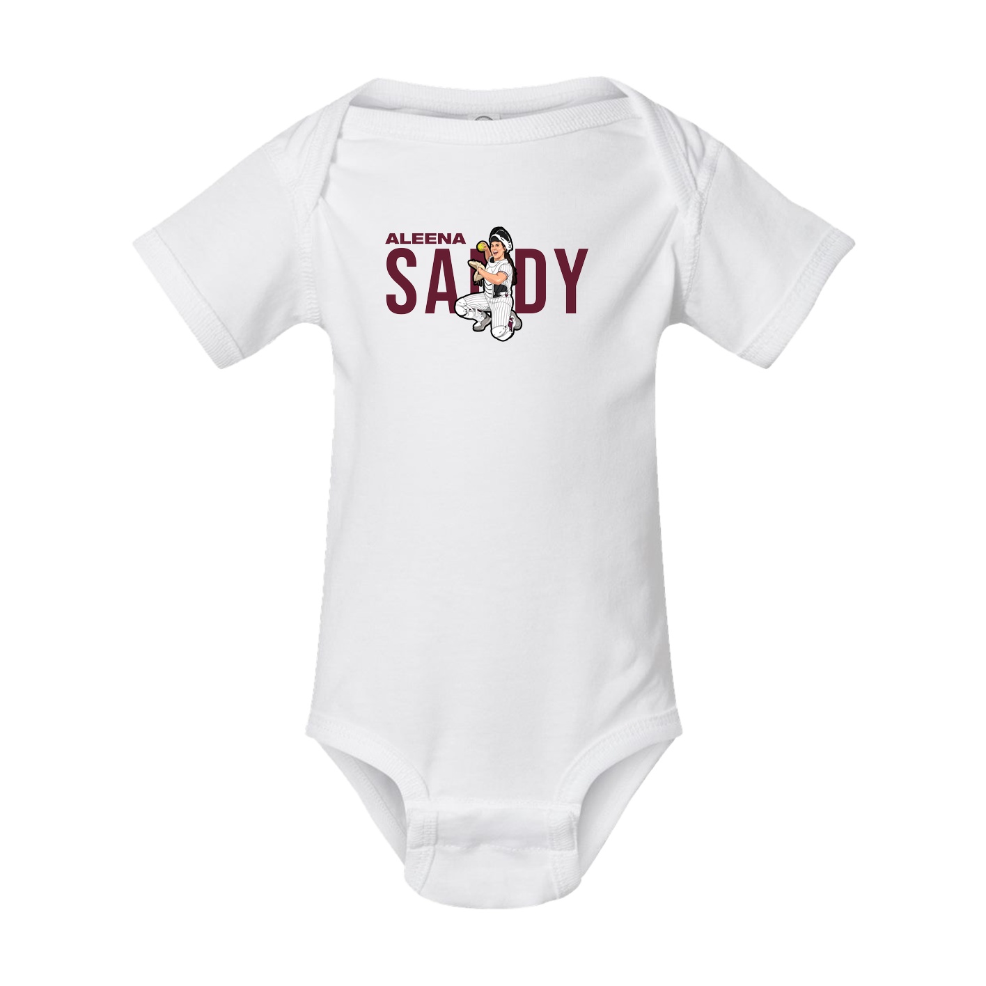 Baby Onesie — Player Name in White