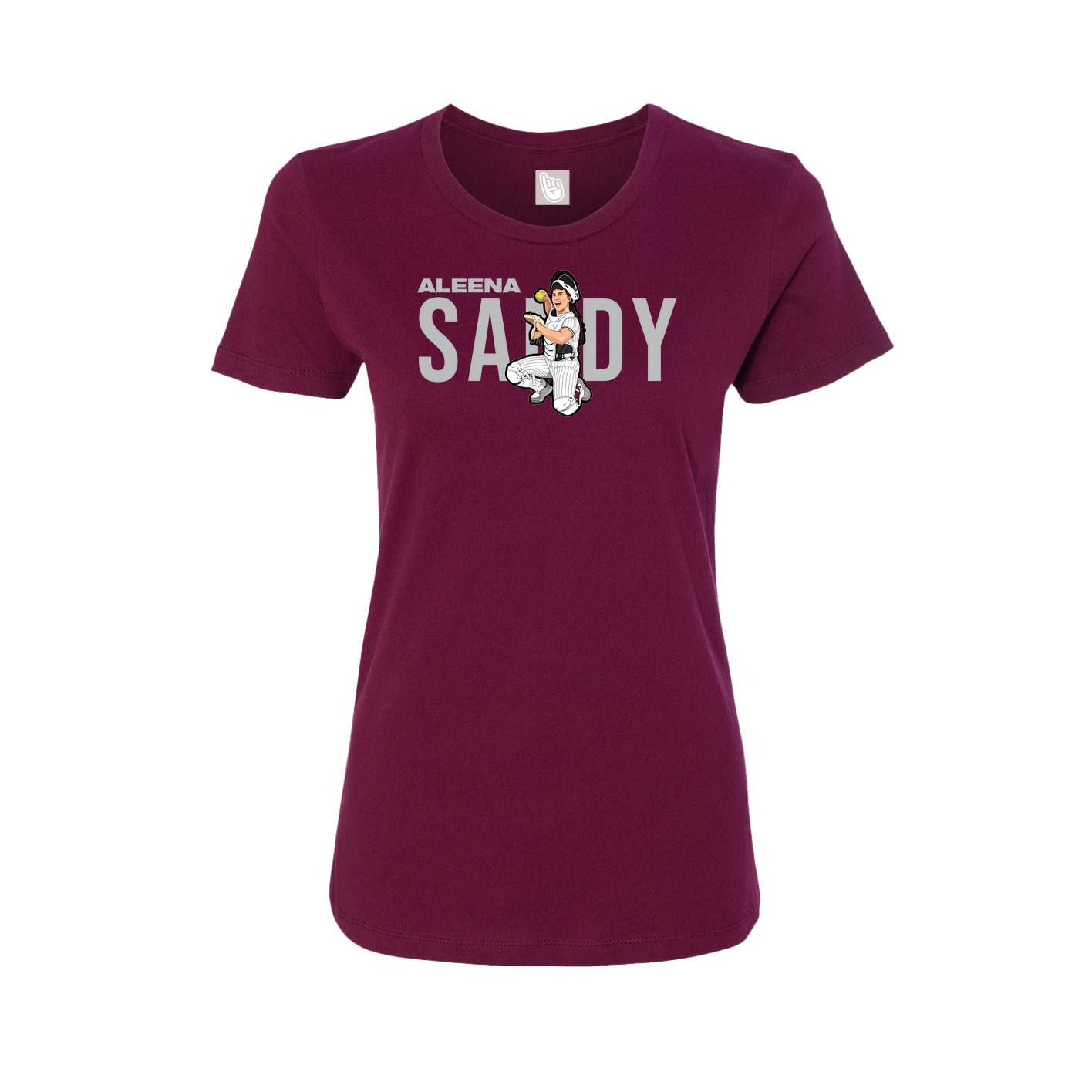 Womens Tee — Player Name in Maroon