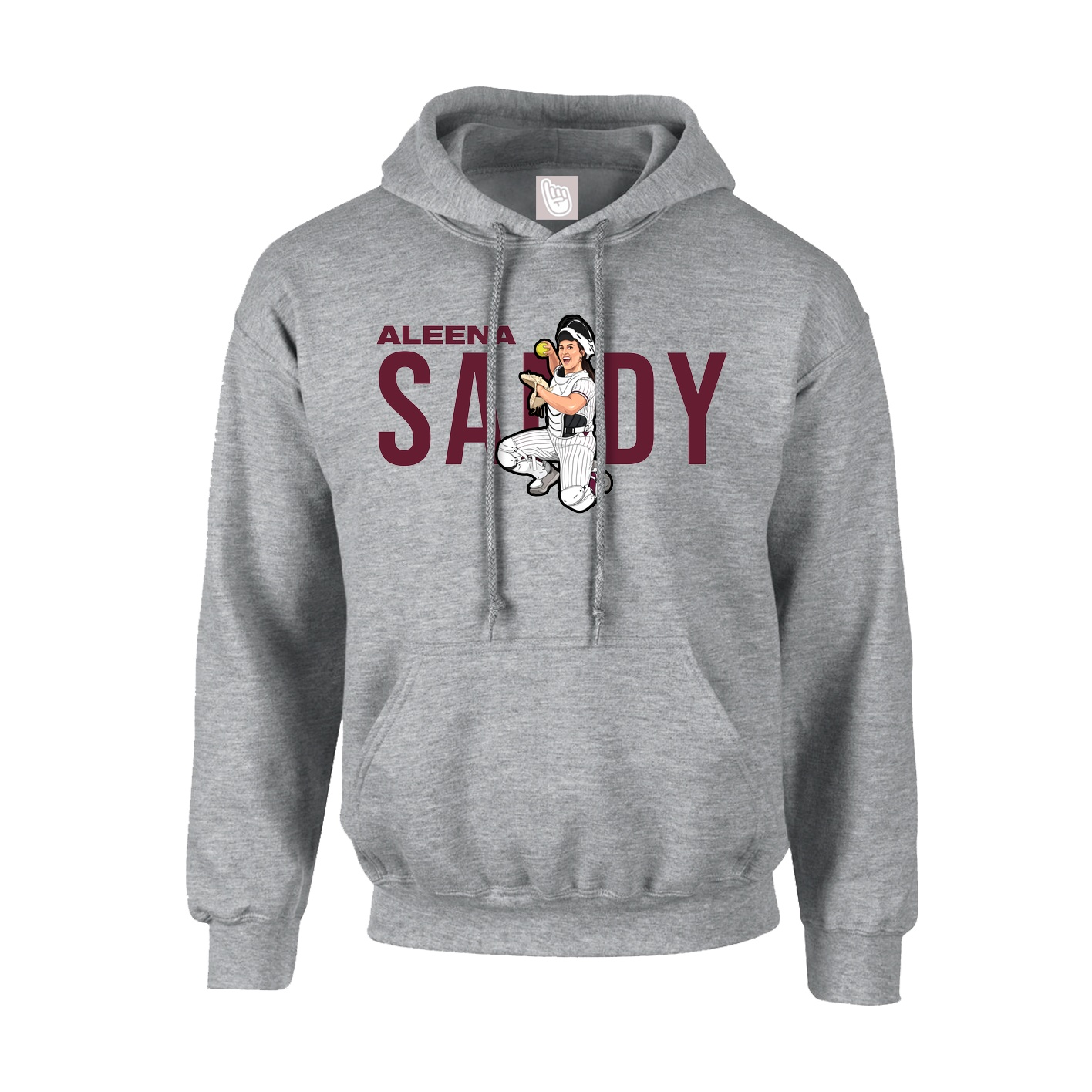 Youth Hoodie — Player Name in Grey