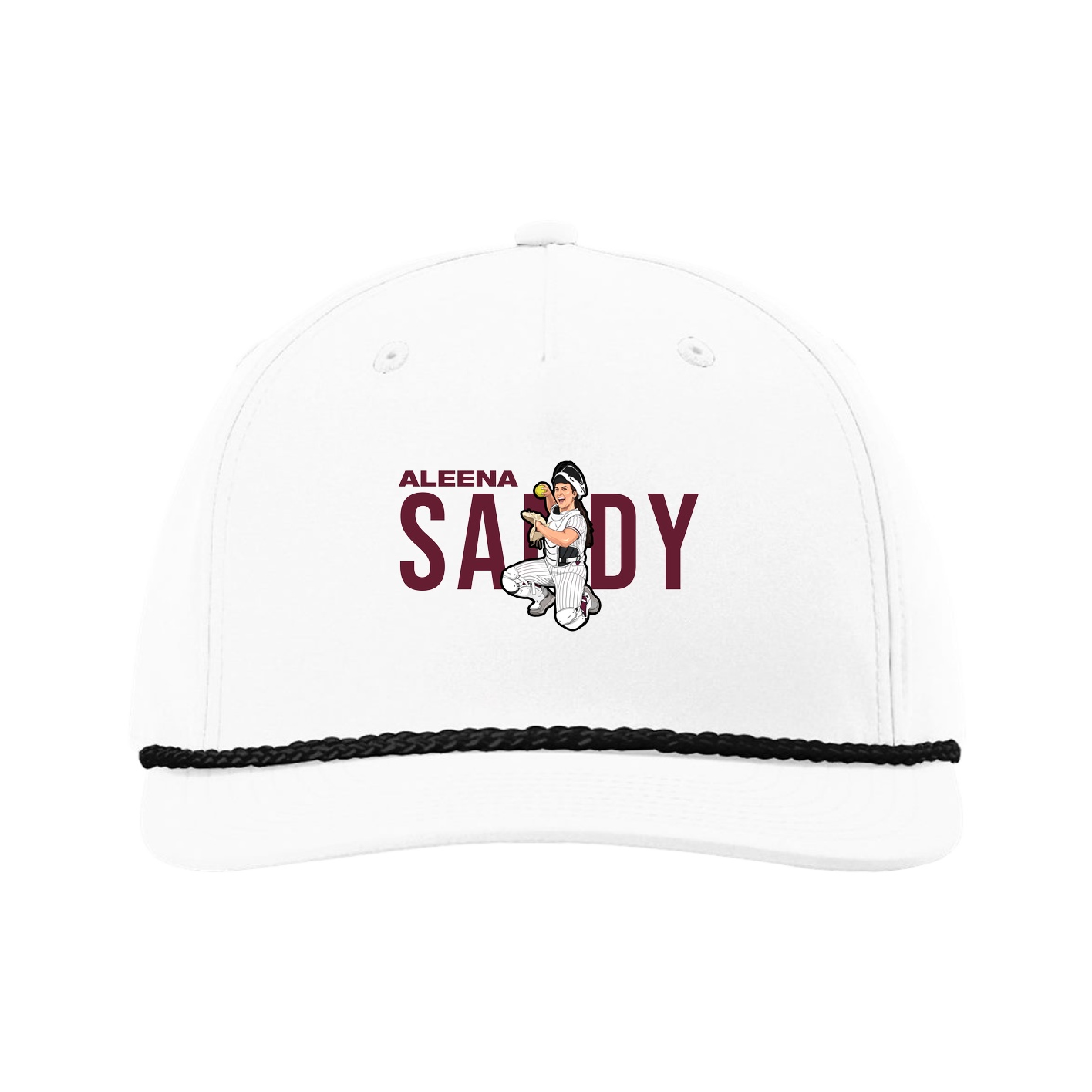 Five-Panel Classic Rope Cap — Player Name in White