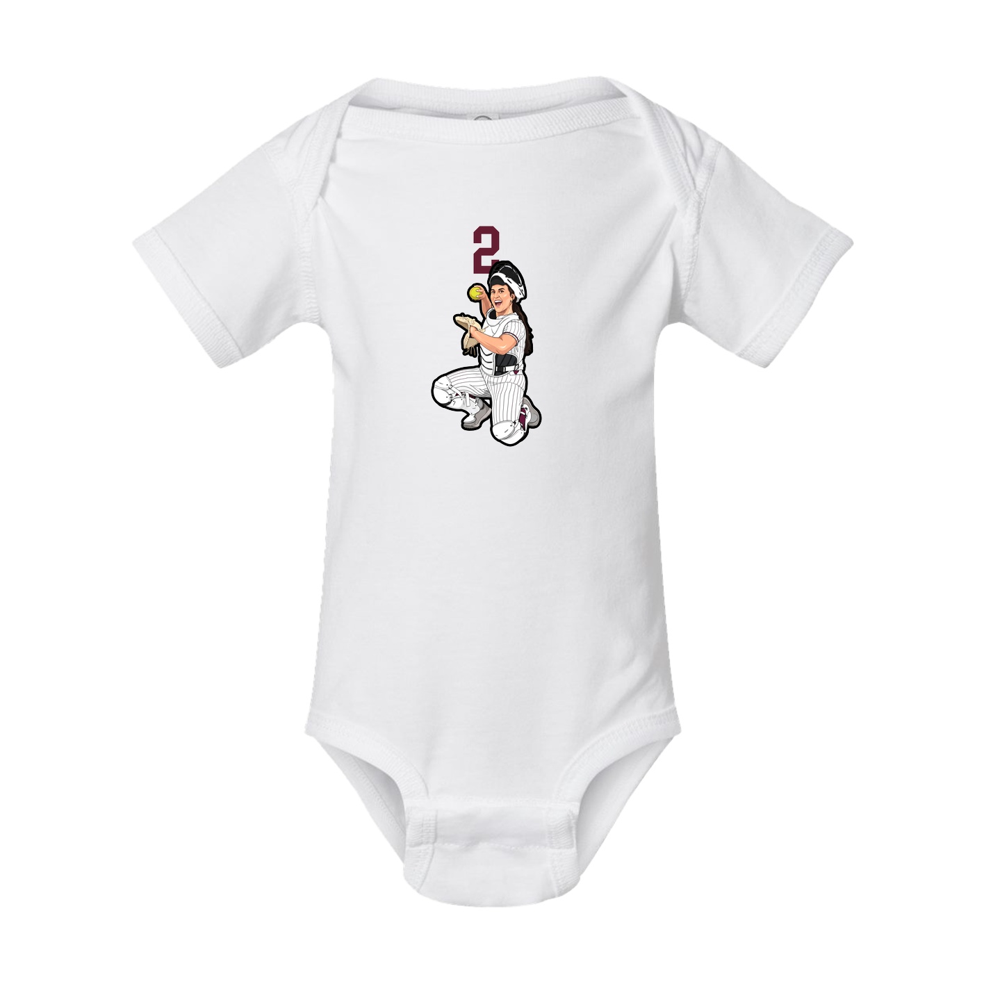Baby Onesie — Number Top in White