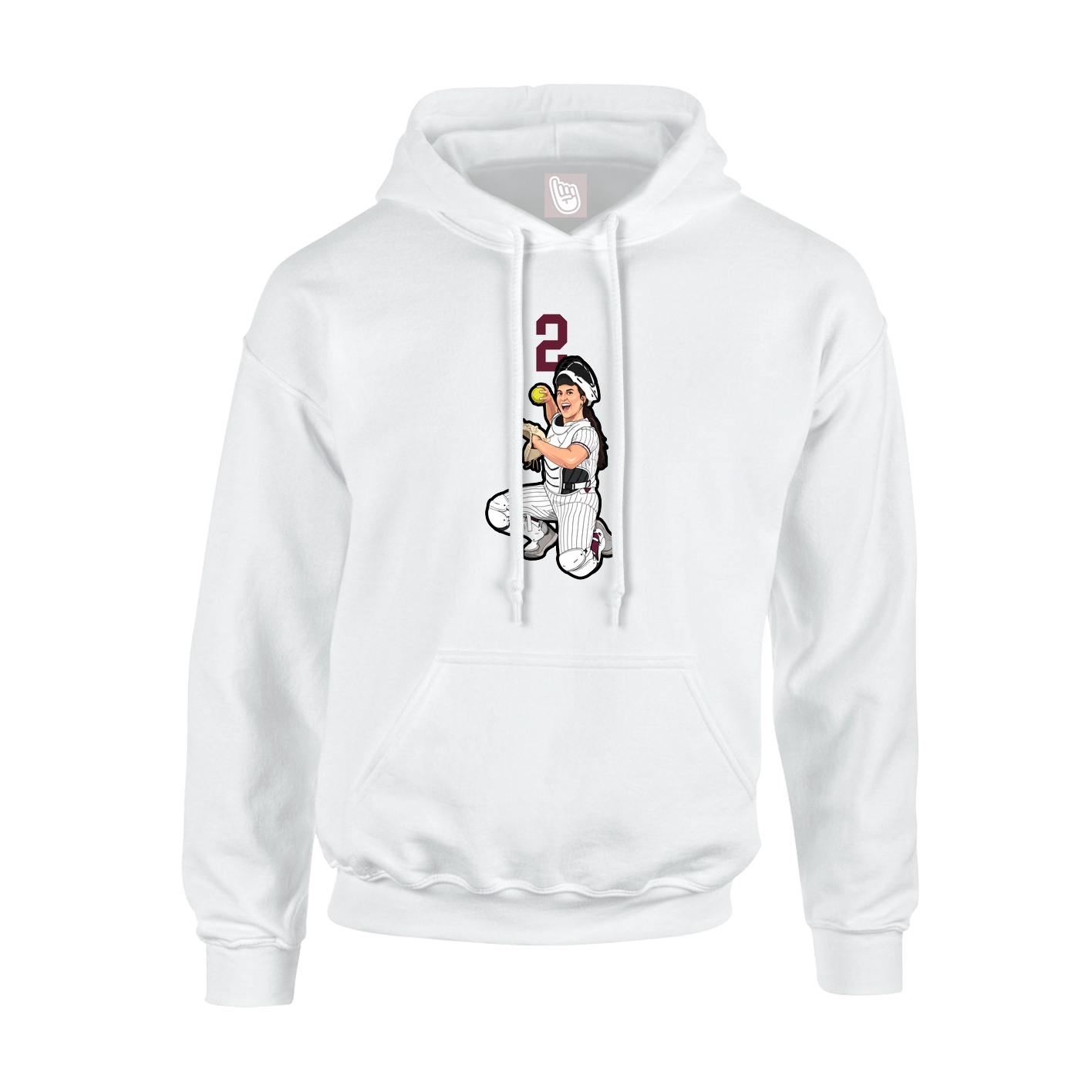 Hoodie — Number Top in White