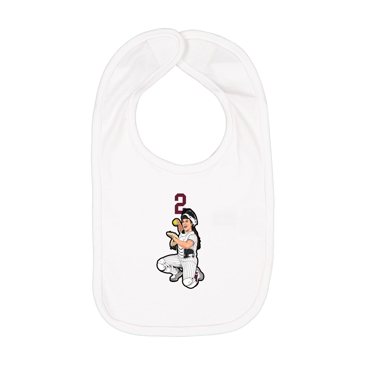 Infant Bib — Number Top in White