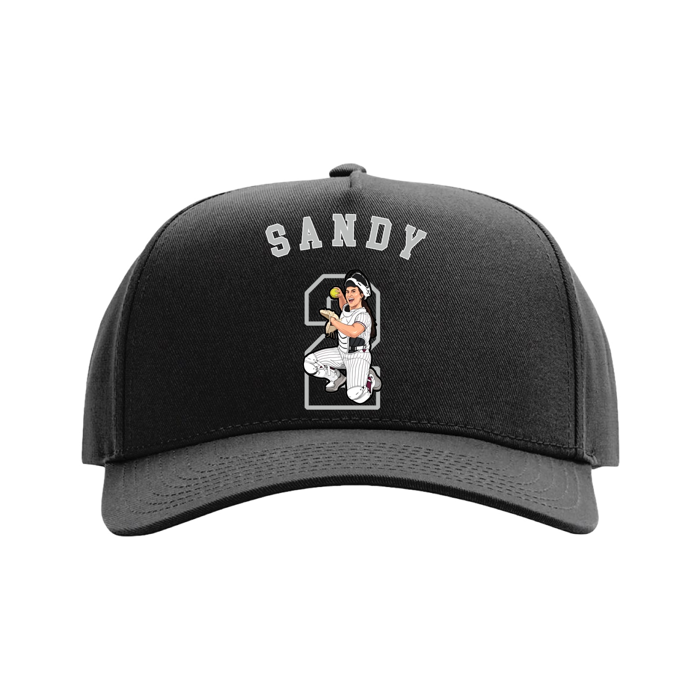 Full Fabric Five-Panel Champ Cap — Shirsey Arch in Black