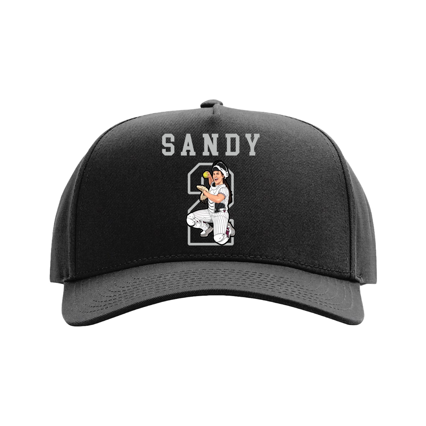 Full Fabric Five-Panel Champ Cap — Shirsey in Black